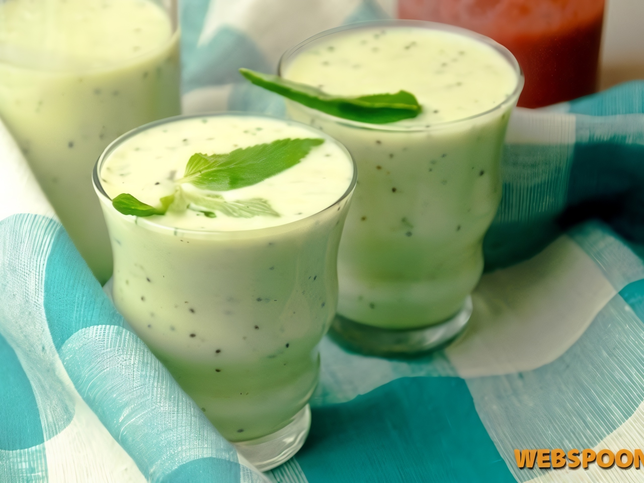 Milk and Fruit Smoothie with Mint