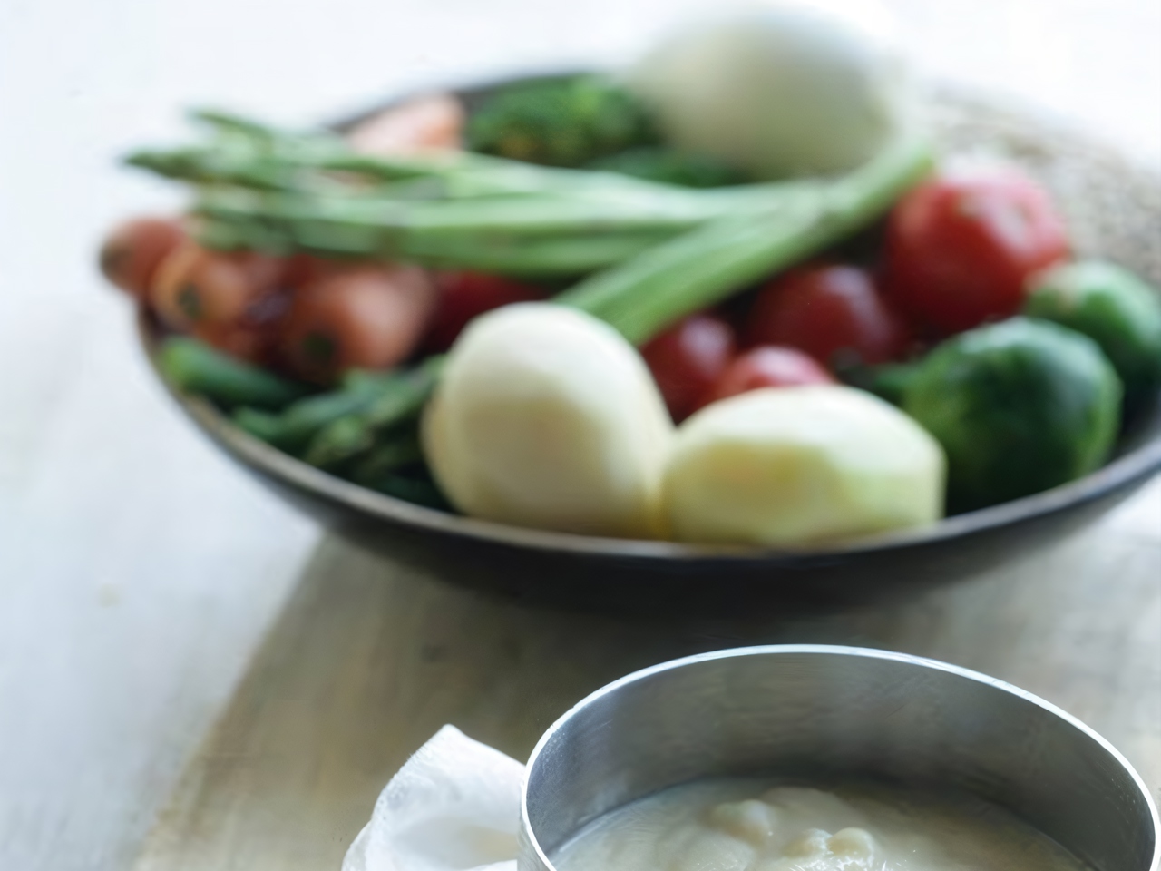 Young Vegetables with Barley and Yogurt Sauce
