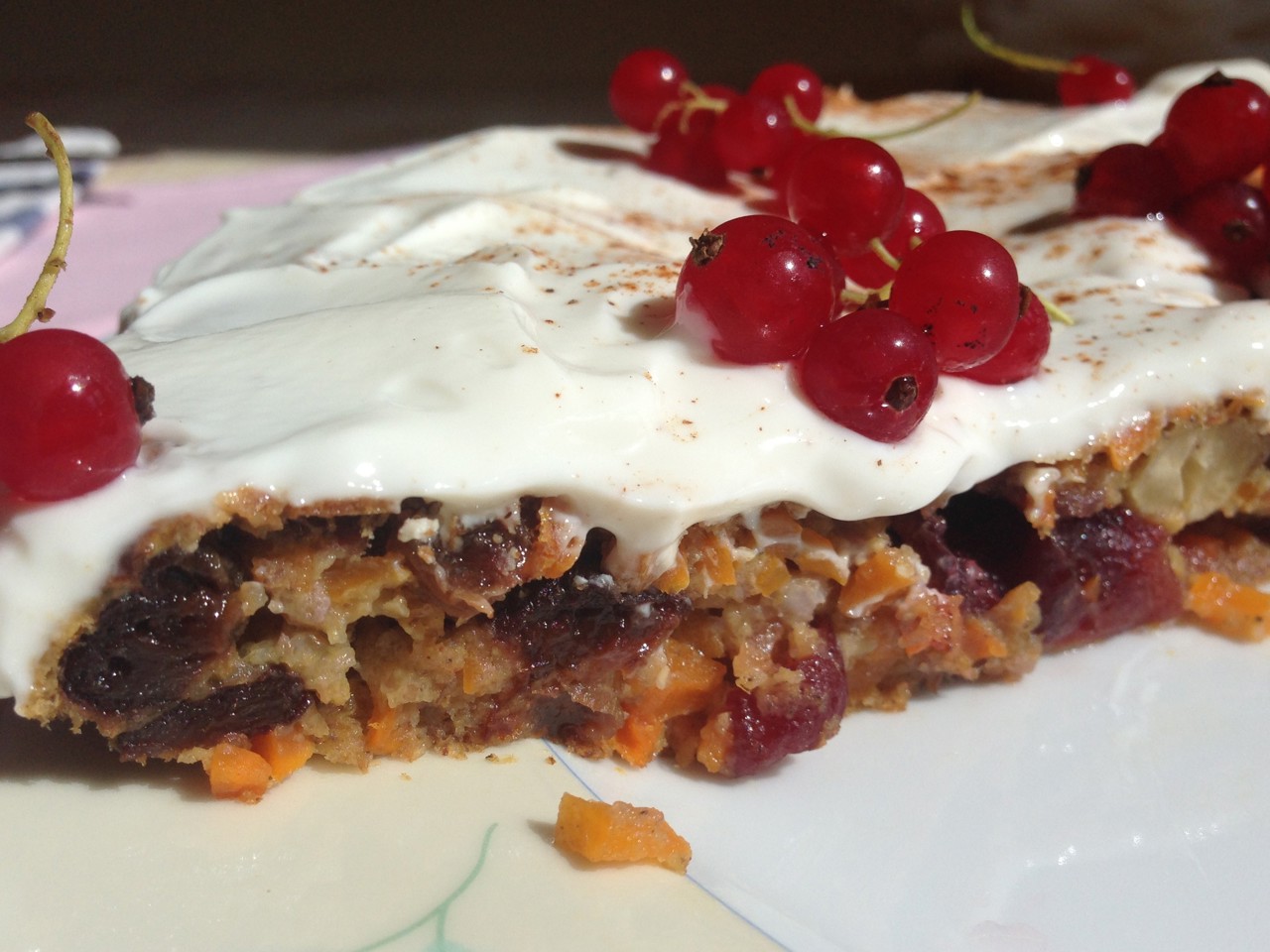 Carrot Cake with Cottage Cheese Cream
