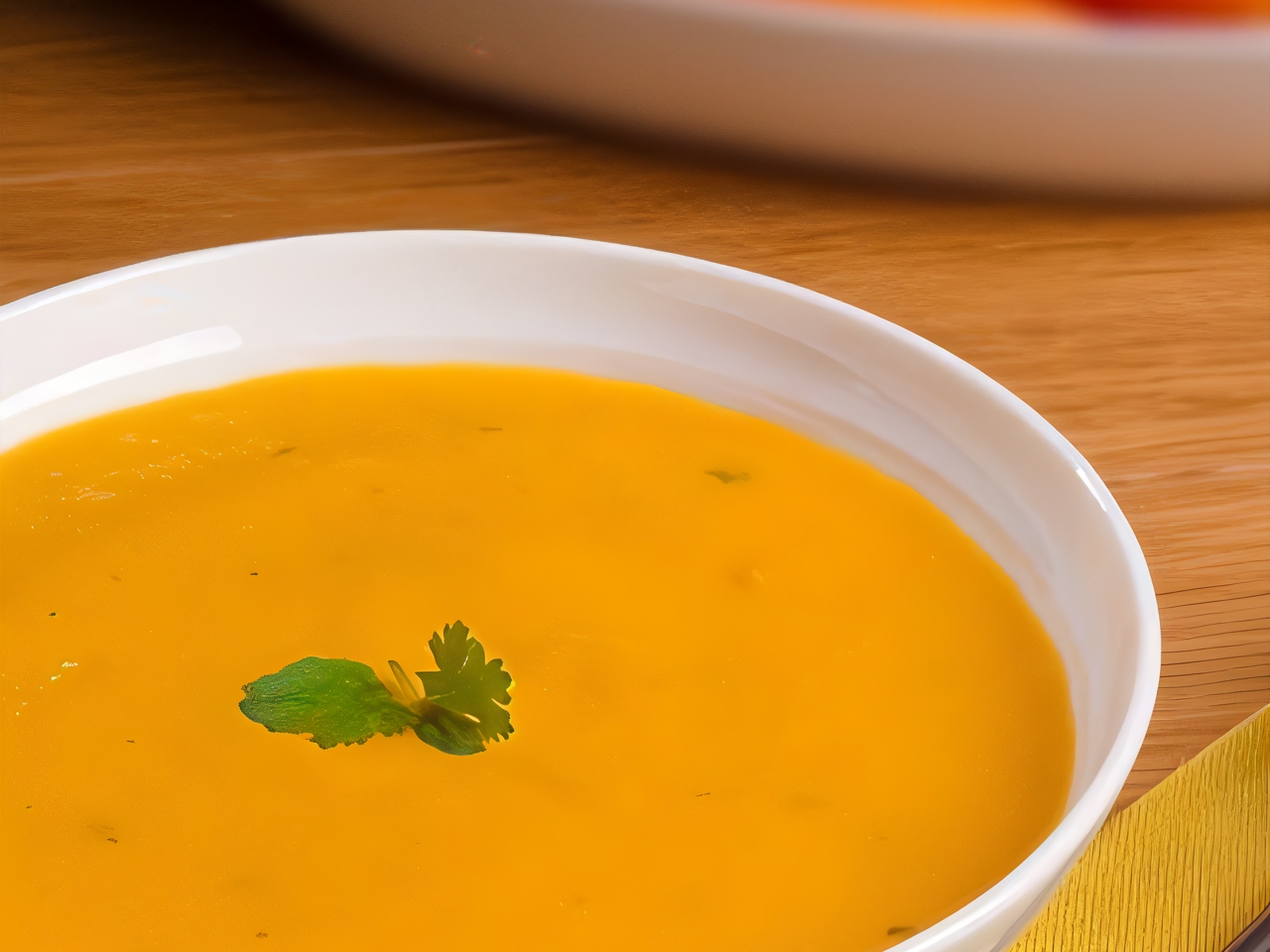 Carrot Soup Puree with Coriander and Vermouth