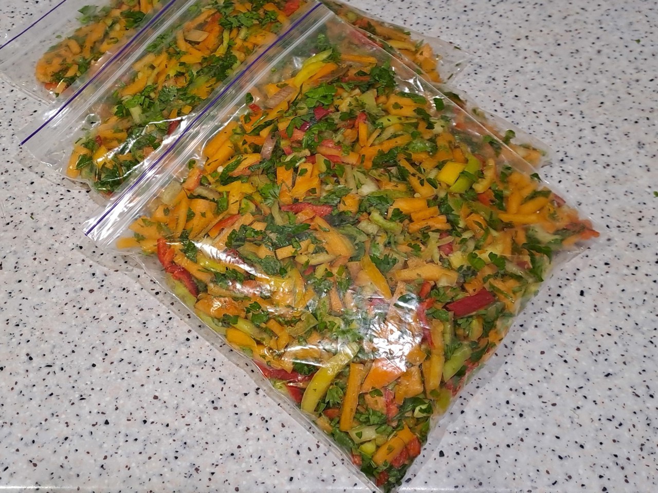 Frozen Pumpkin with Parsley and Bell Peppers for Winter