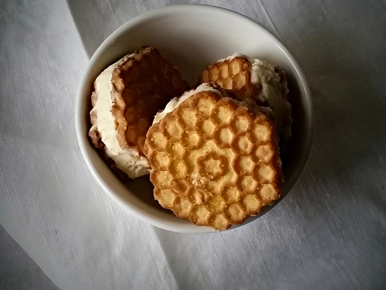 Ice Cream with Honey and Salted Crackers