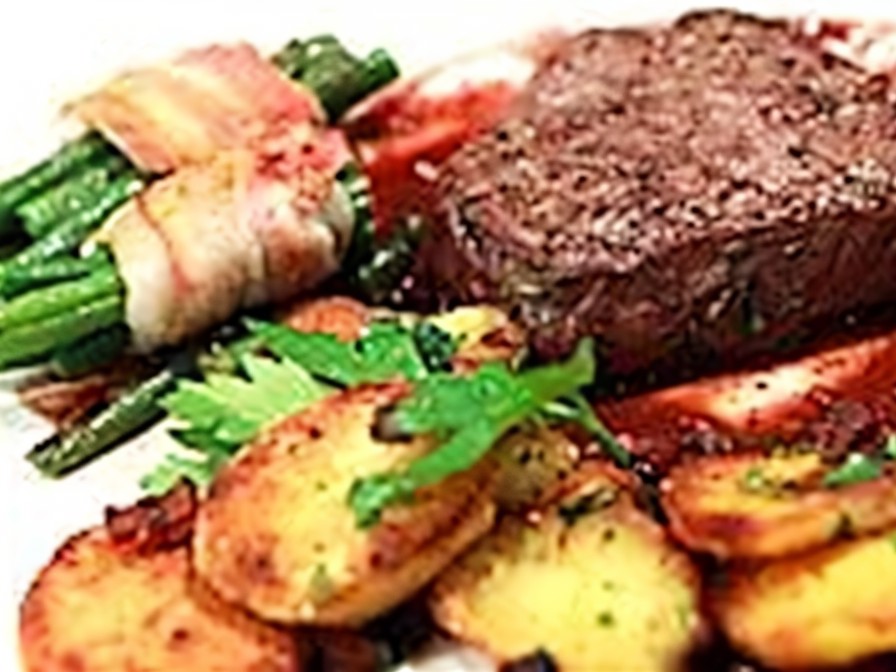 Marbled Beef Medallions with German Fried Potatoes