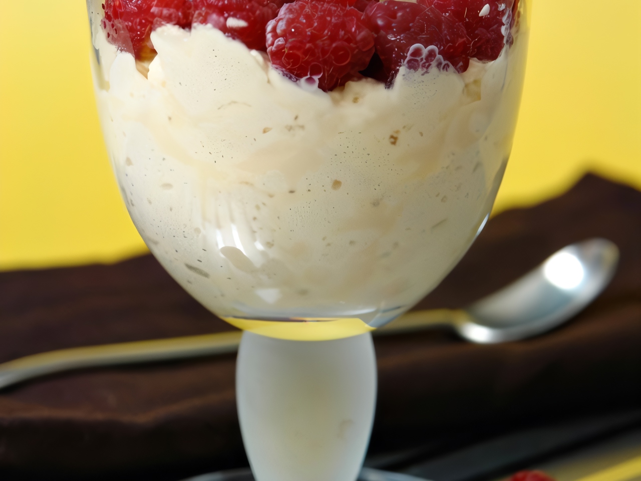 White Chocolate Mousse with Raspberries