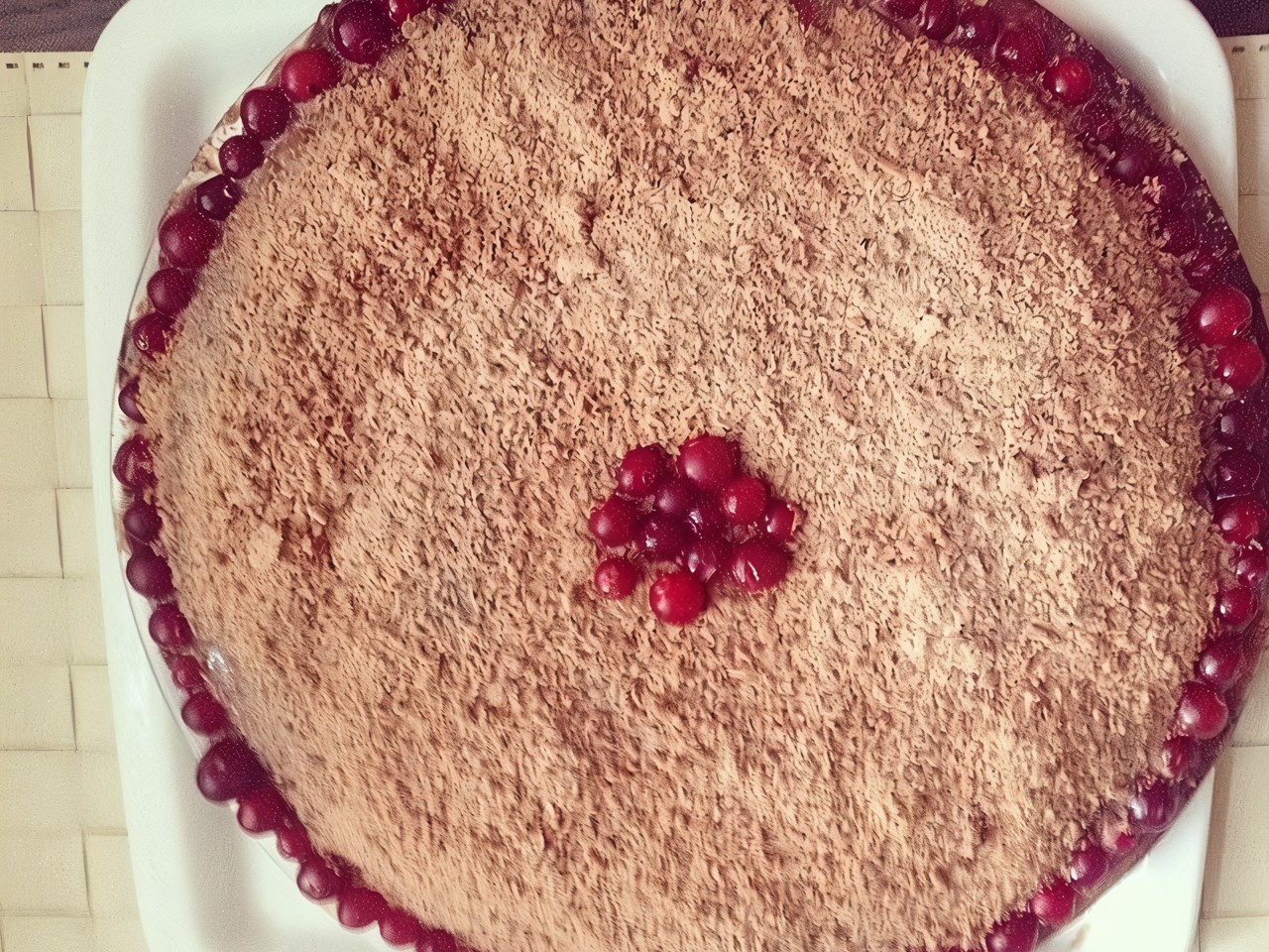 Tender Crepe Cake with Condensed Milk and Cranberries