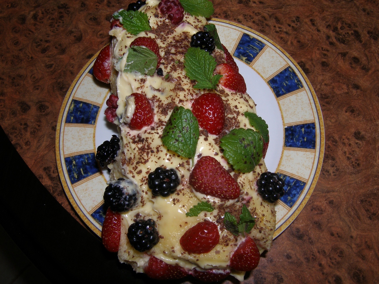 Tender Roll with Sour Cream and Berries