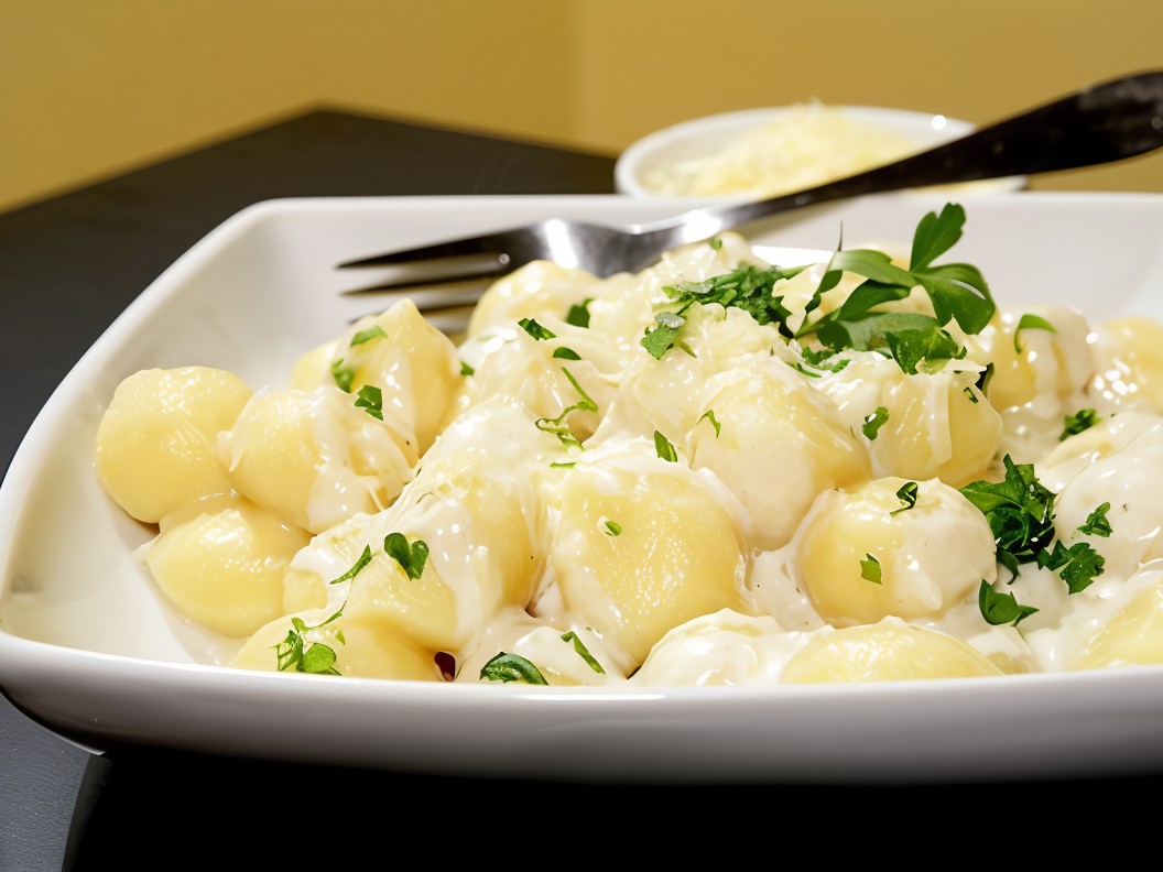 Gnocchi with Cream and Truffle Oil