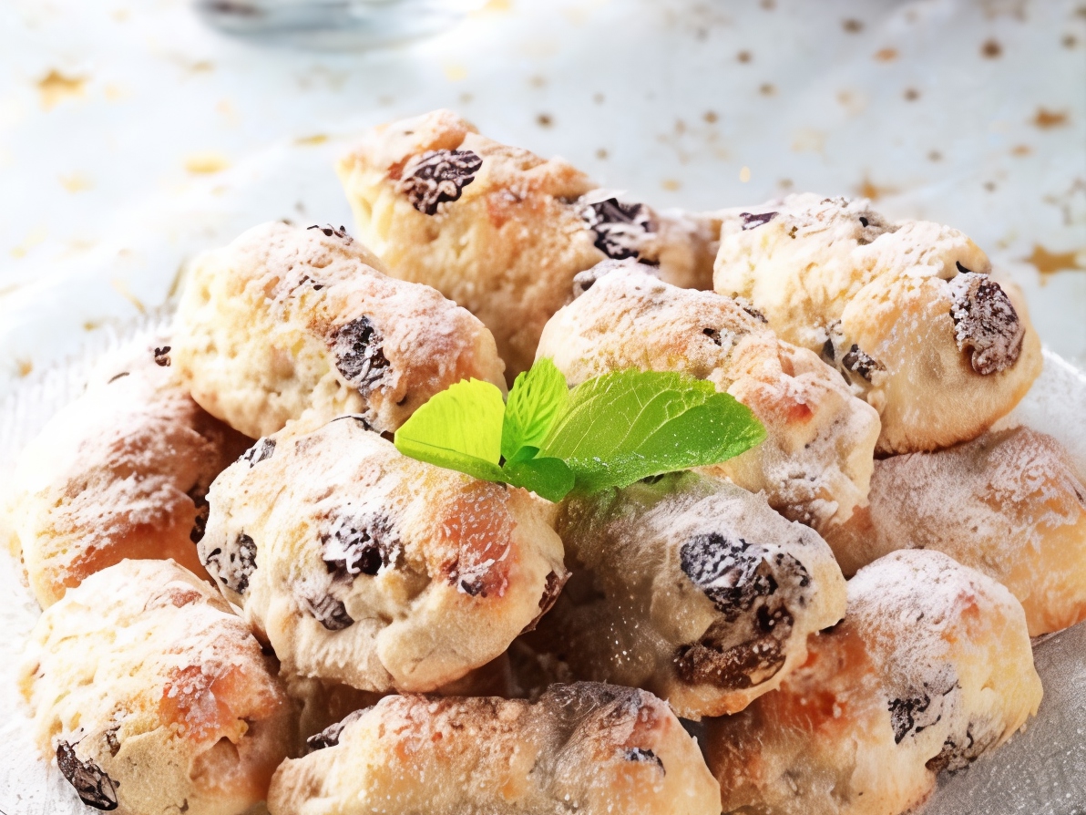 New Year's Cookies with Pineapple and Cherry