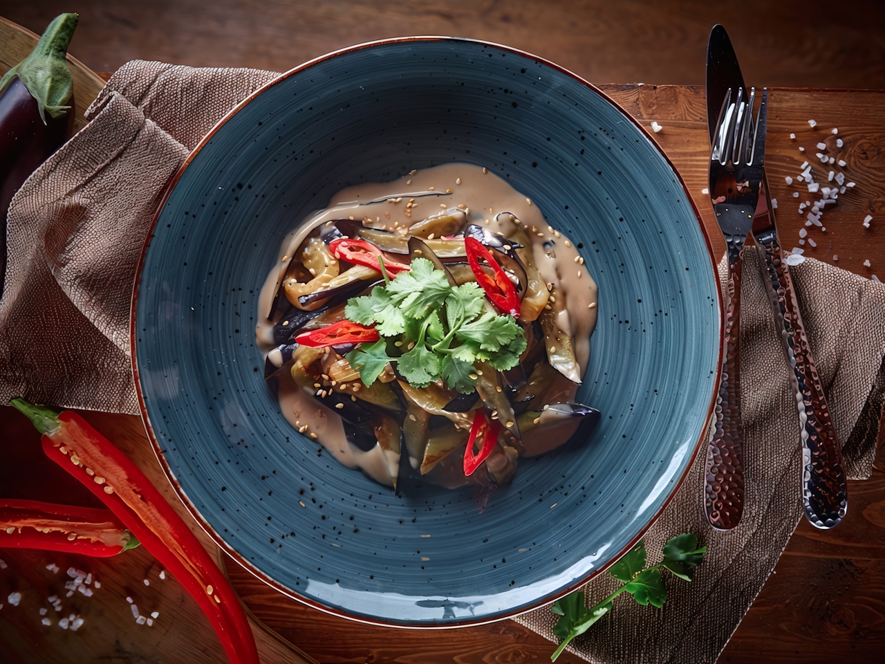 Fried Eggplants with Coconut Milk from 'The Diner'