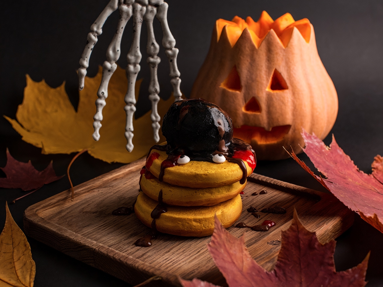 Very Scary Pumpkin Pancakes
