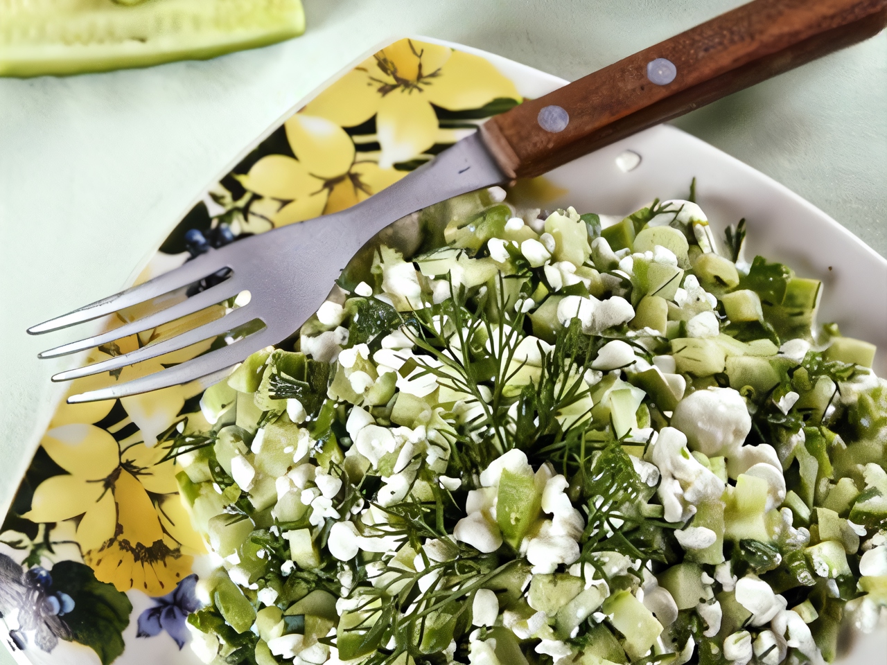 Cucumber Salad with Feta and Red Onion
