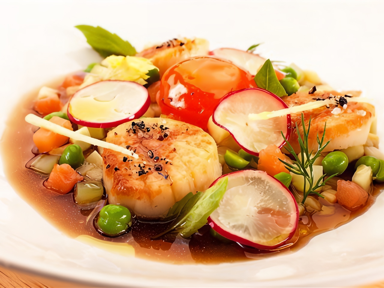 Okroshka with Scallops