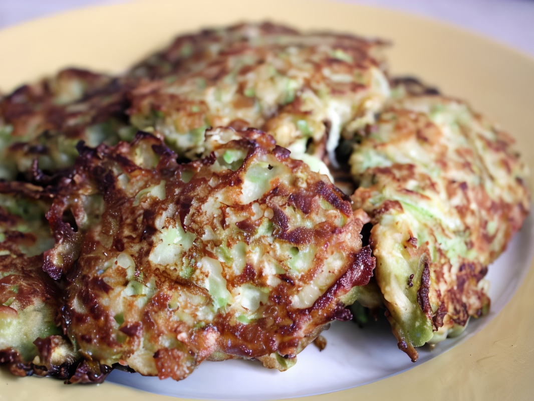 Zucchini Pancakes with Sour Cream and Nutmeg