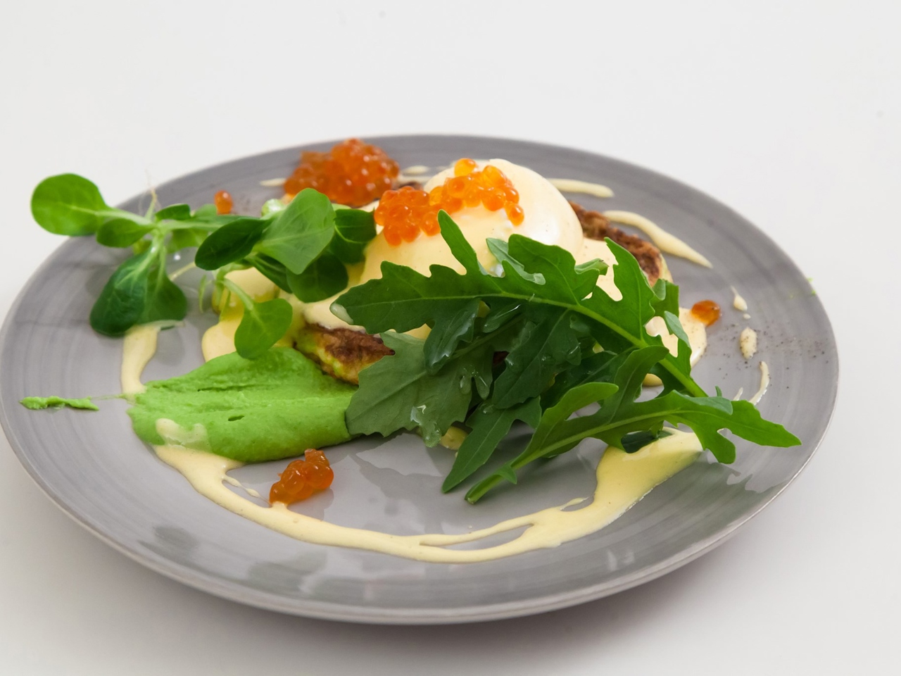 Zucchini Fritters with Red Caviar