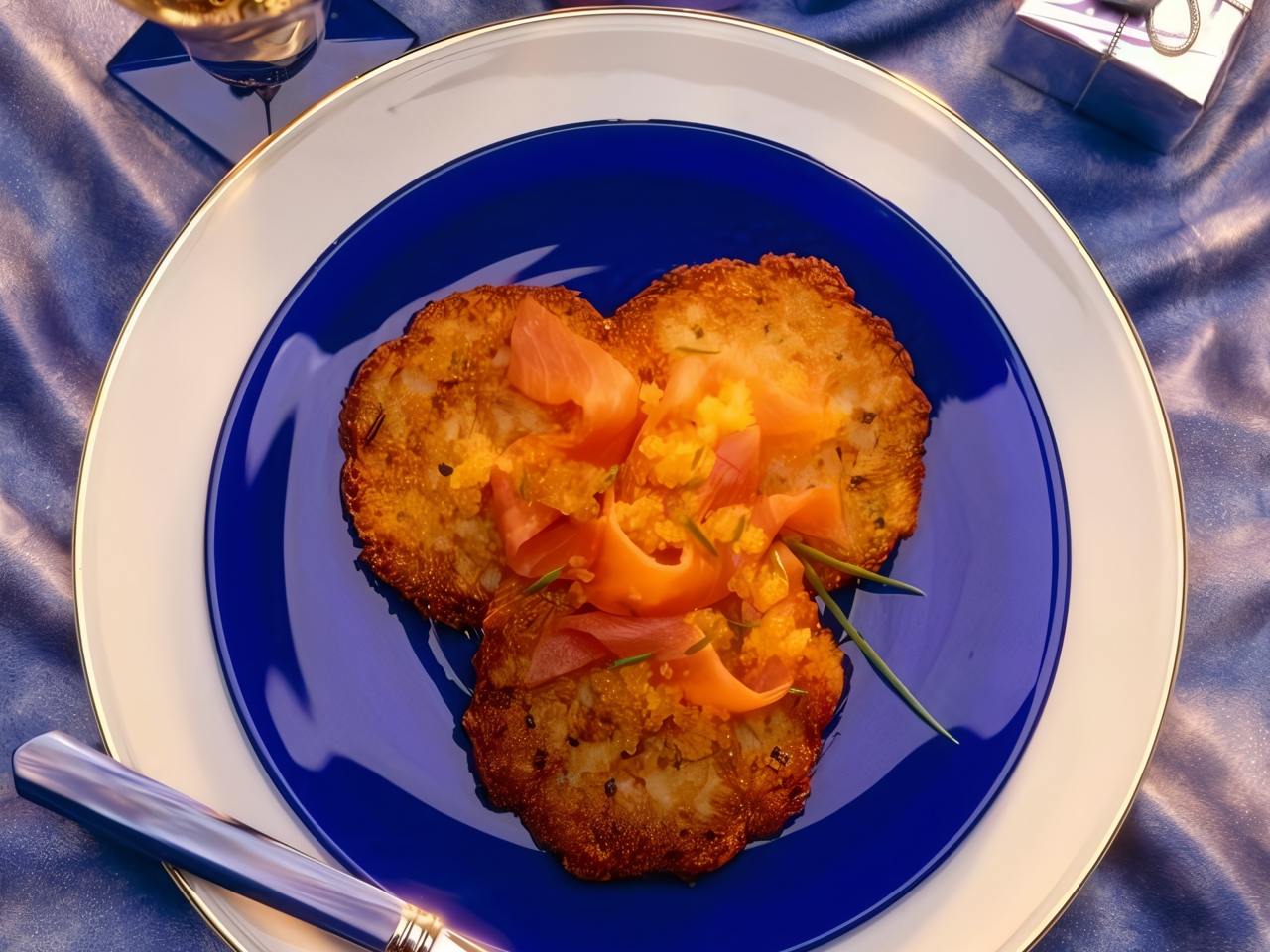 Pancakes with Salmon and Chives