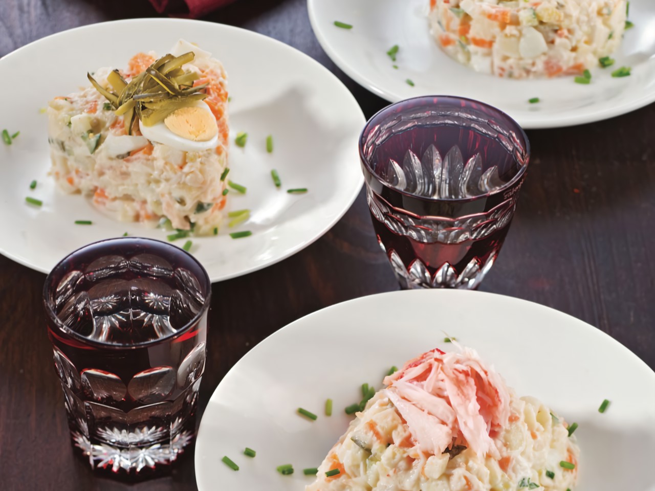 Olivier Salad with Crab and Antonovka Apple