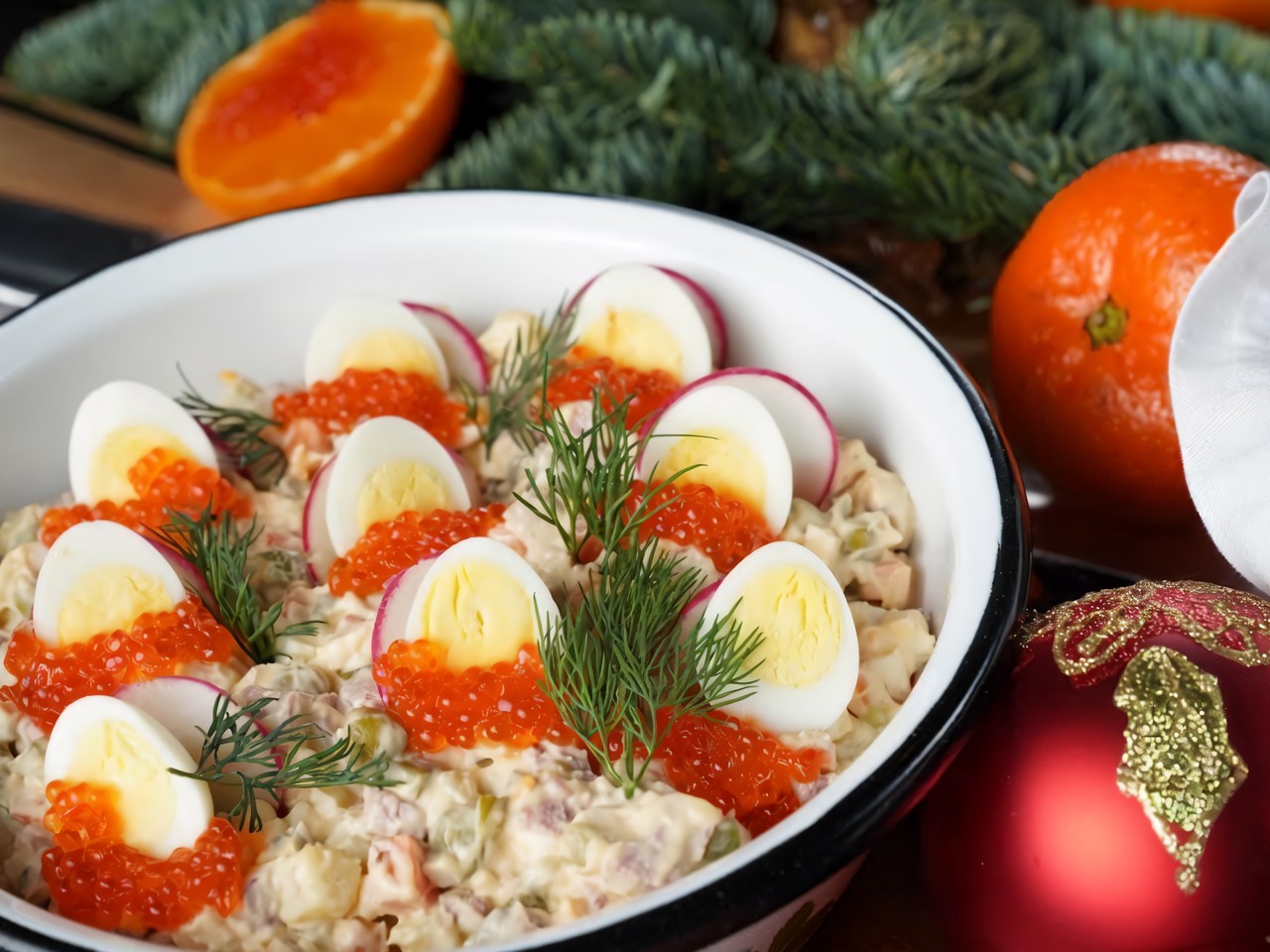 Olivier Salad with Pastrami