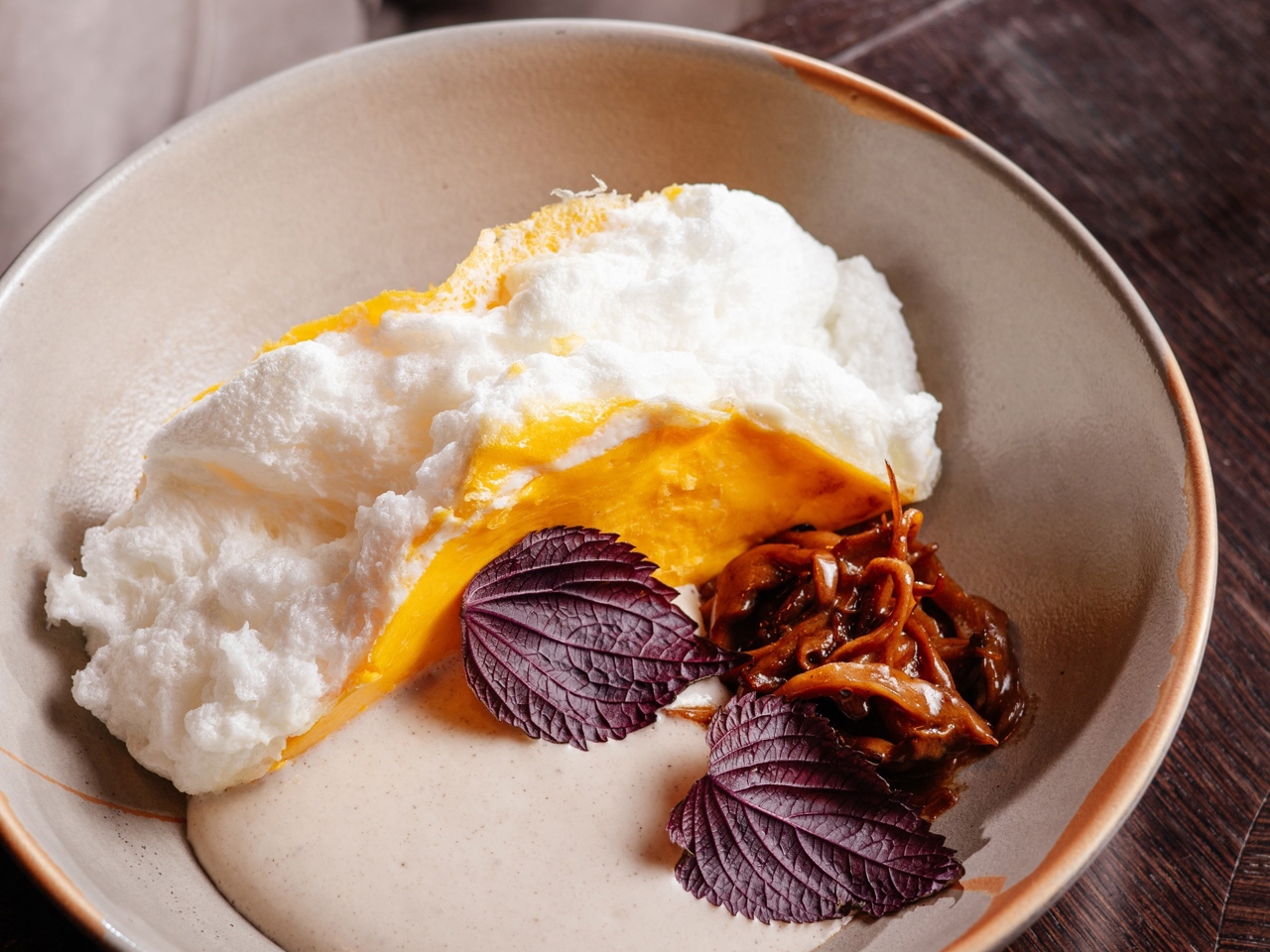 Pular Omelette with Mushrooms and Parmesan Cream