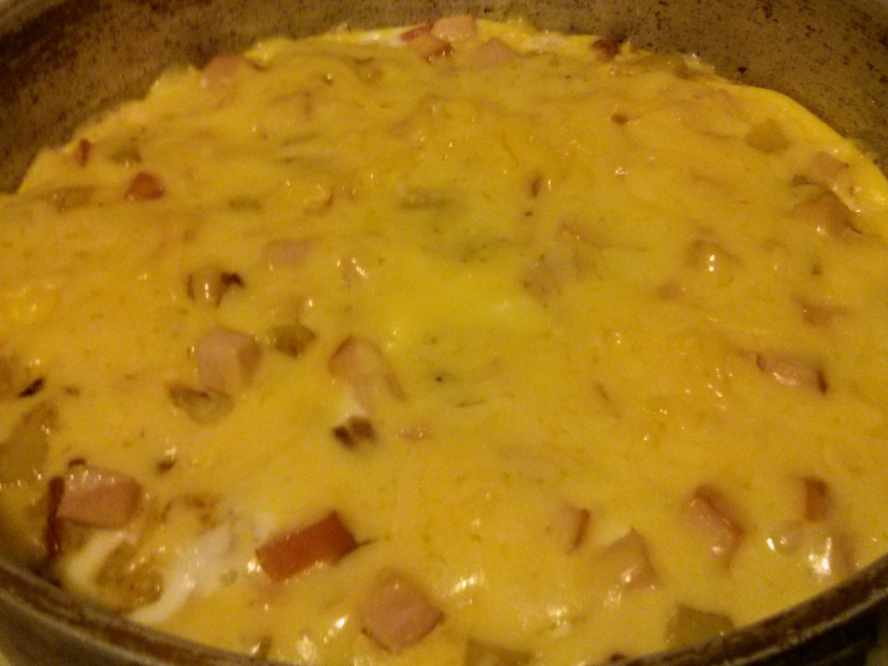 Omelet with Vegetables and Ham