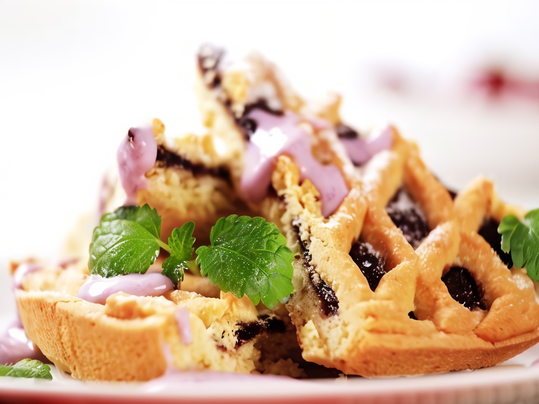 Nut Pie with Blackberries
