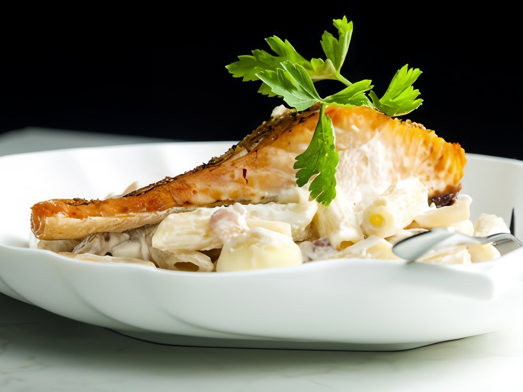 Sturgeon Italian Style with Pasta