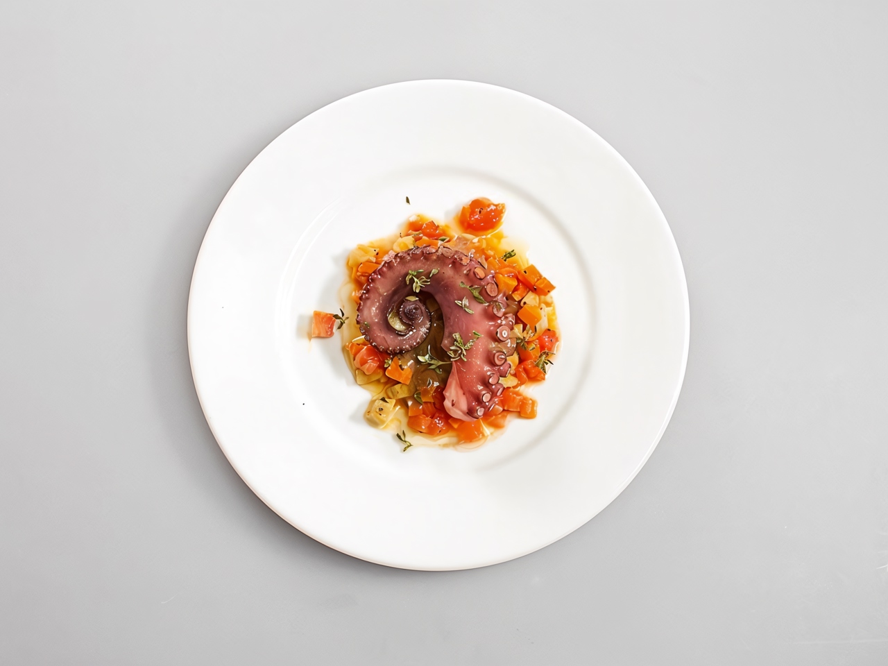 Octopus with Artichoke and Tomato-Mint Sauce