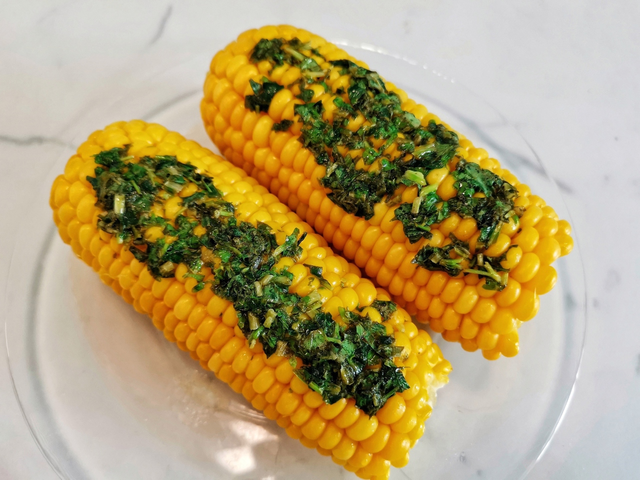 Boiled Corn with Butter and Herbs
