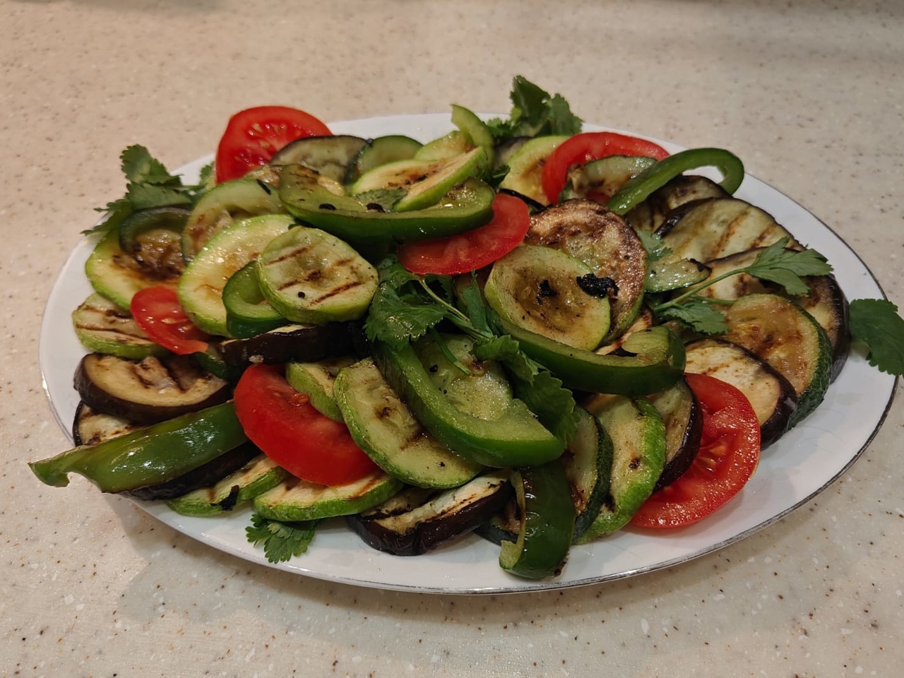 Grilled Vegetables in Garlic Oil