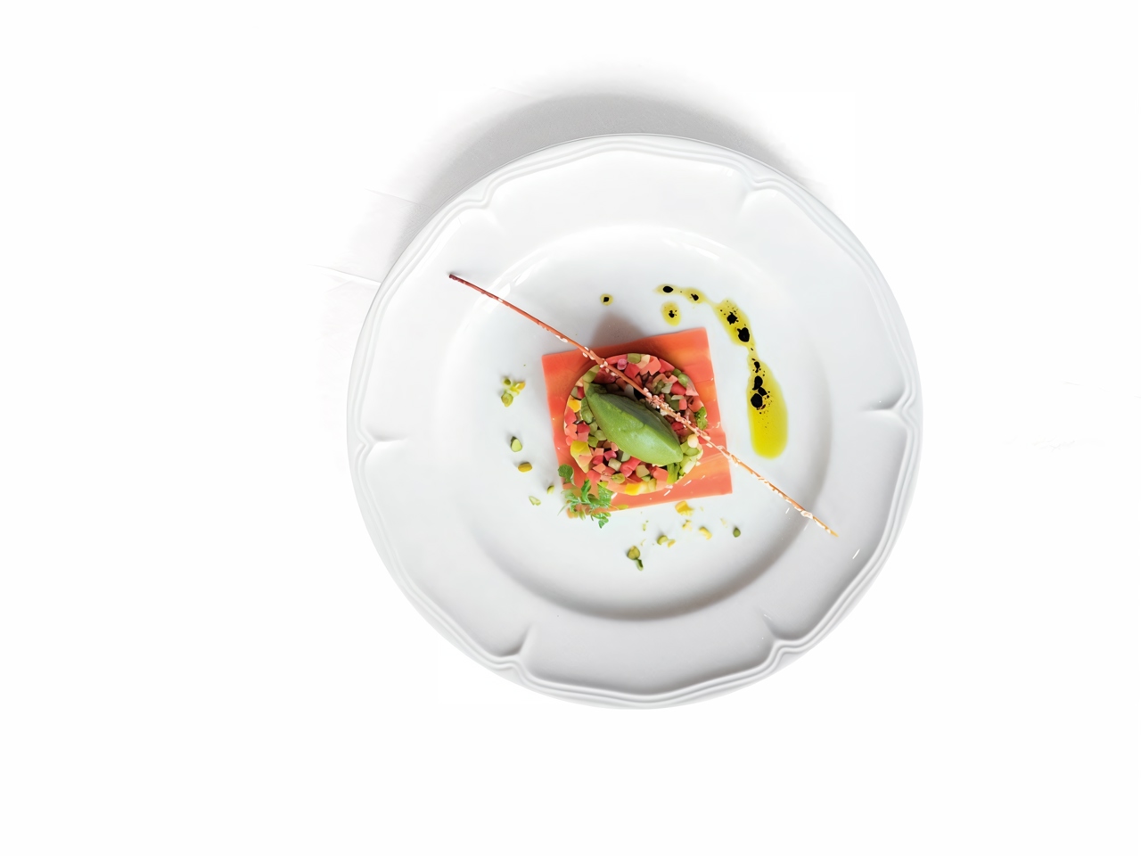 Vegetable Tartare with Green Sorbet