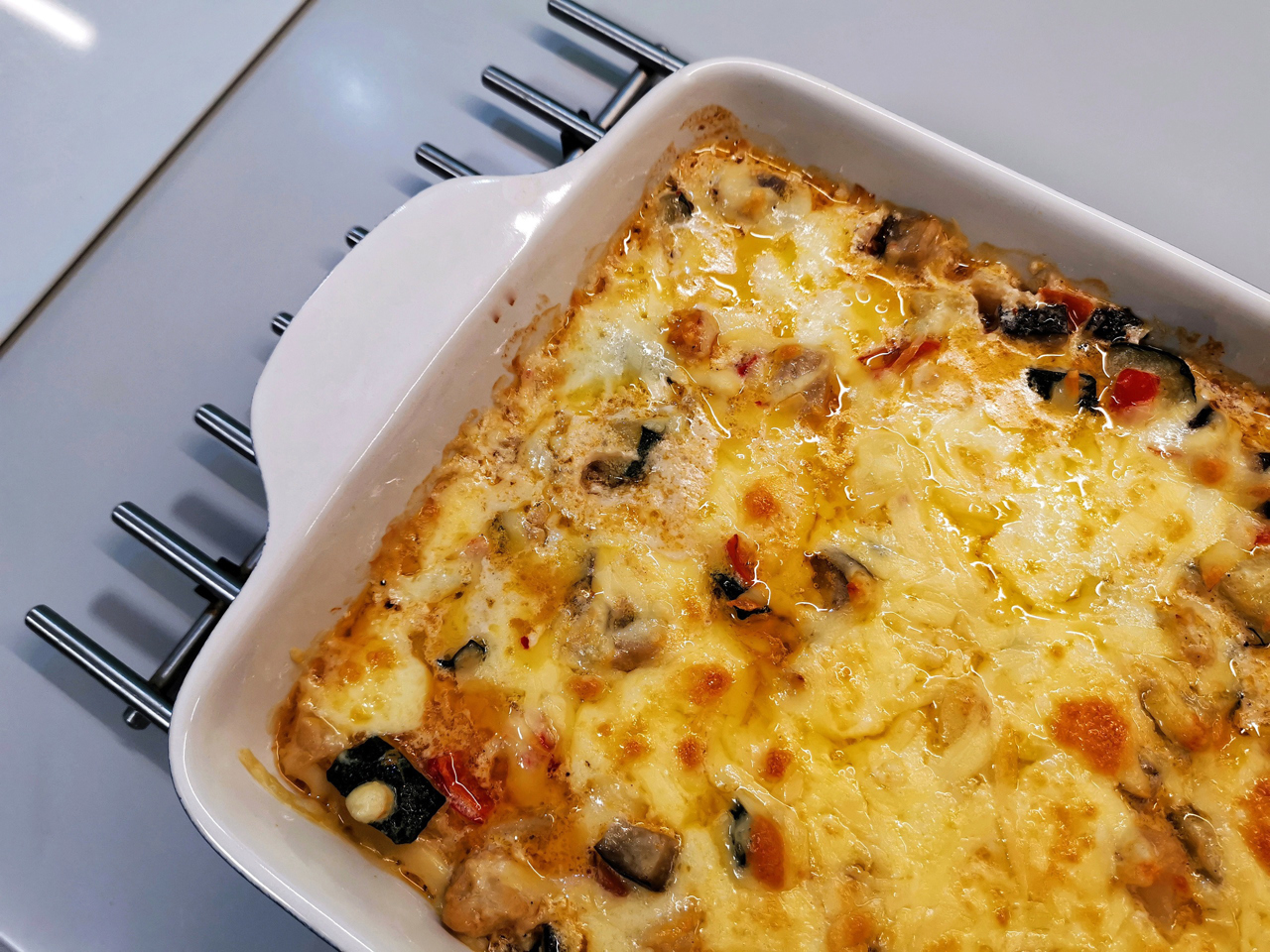 Vegetable Stew with Suluguni Cheese Baked in the Oven