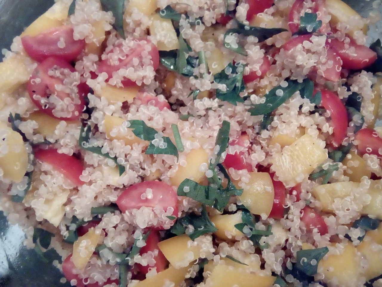 Vegetable Salad with Quinoa and Feta Cheese
