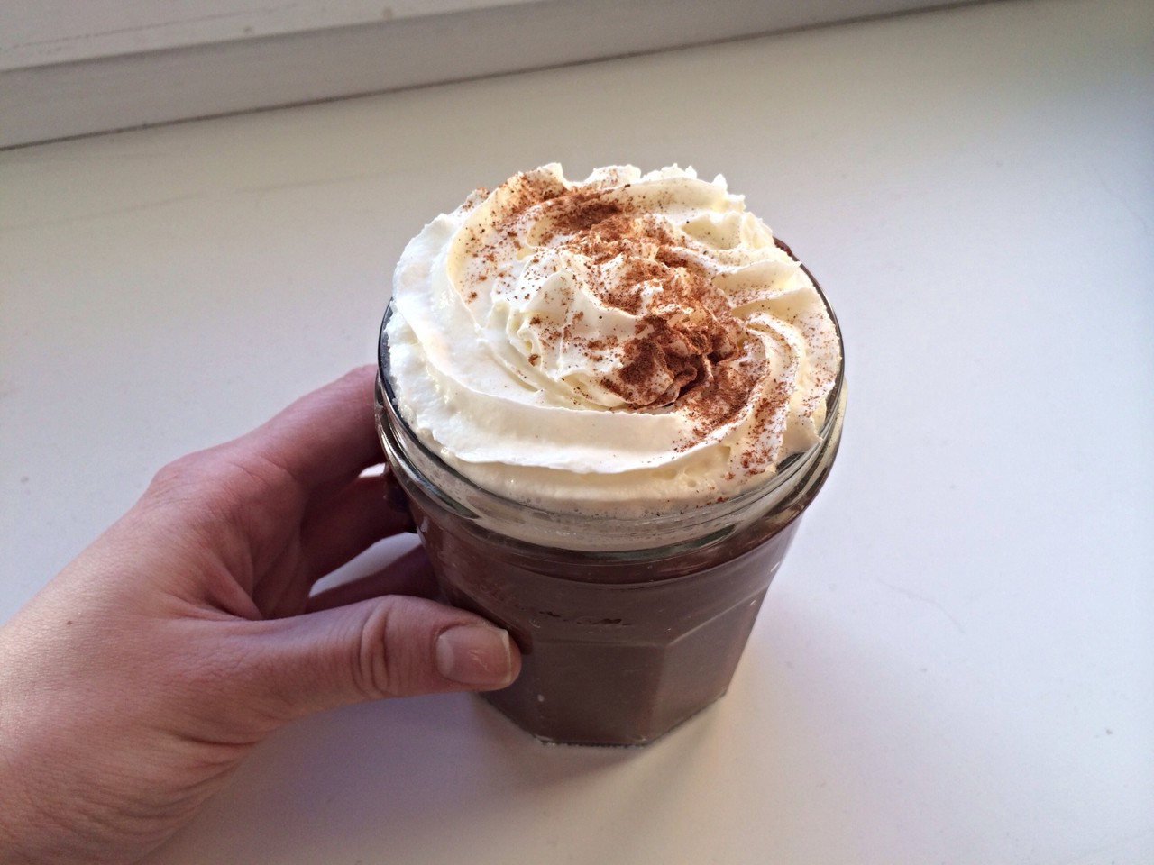 Oatmeal a la Hot Chocolate with Whipped Cream