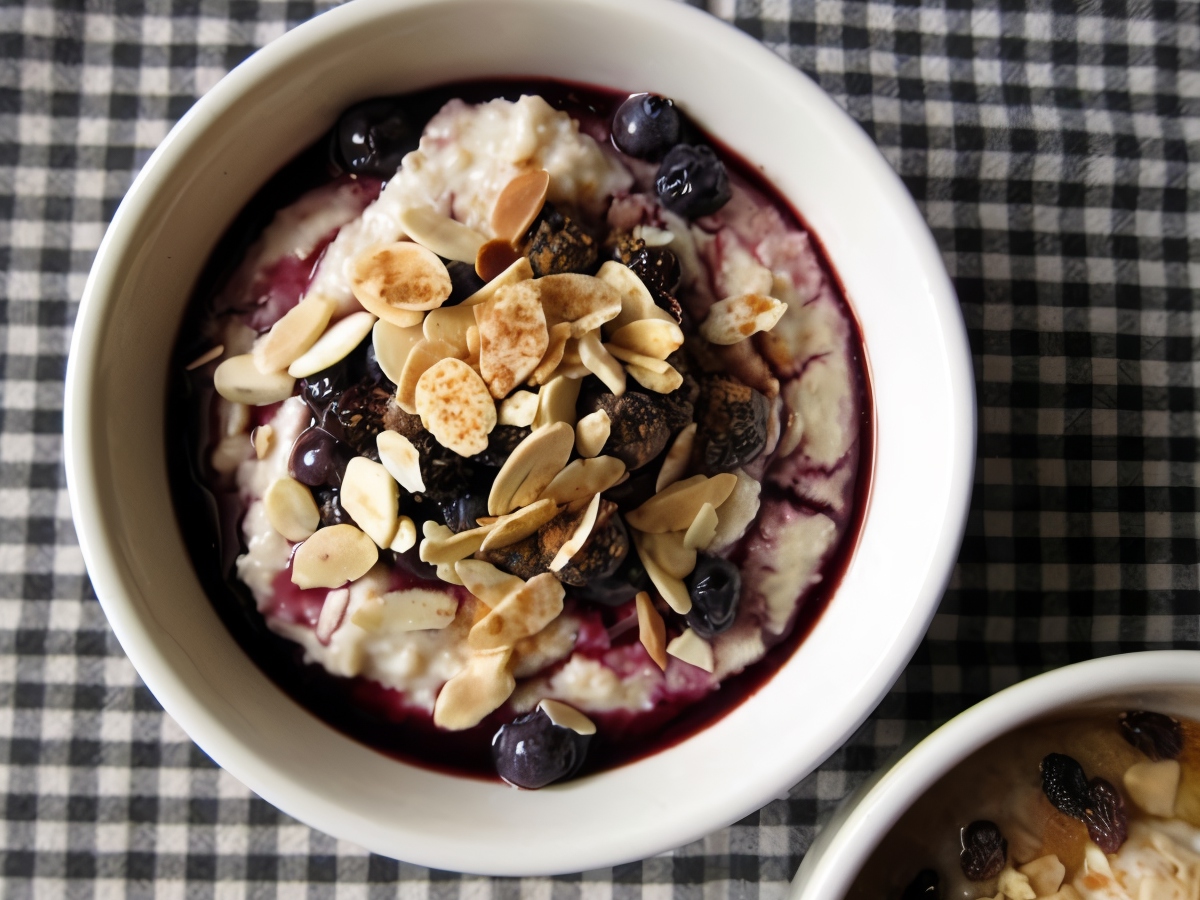 Oatmeal with Fragrant Spices and Blueberry Compote