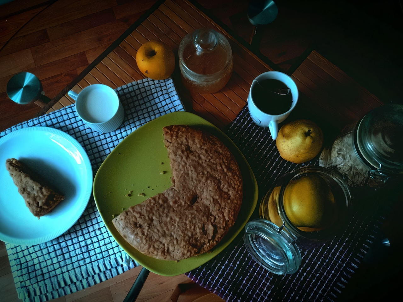 Oatmeal Pie with Apple Layer