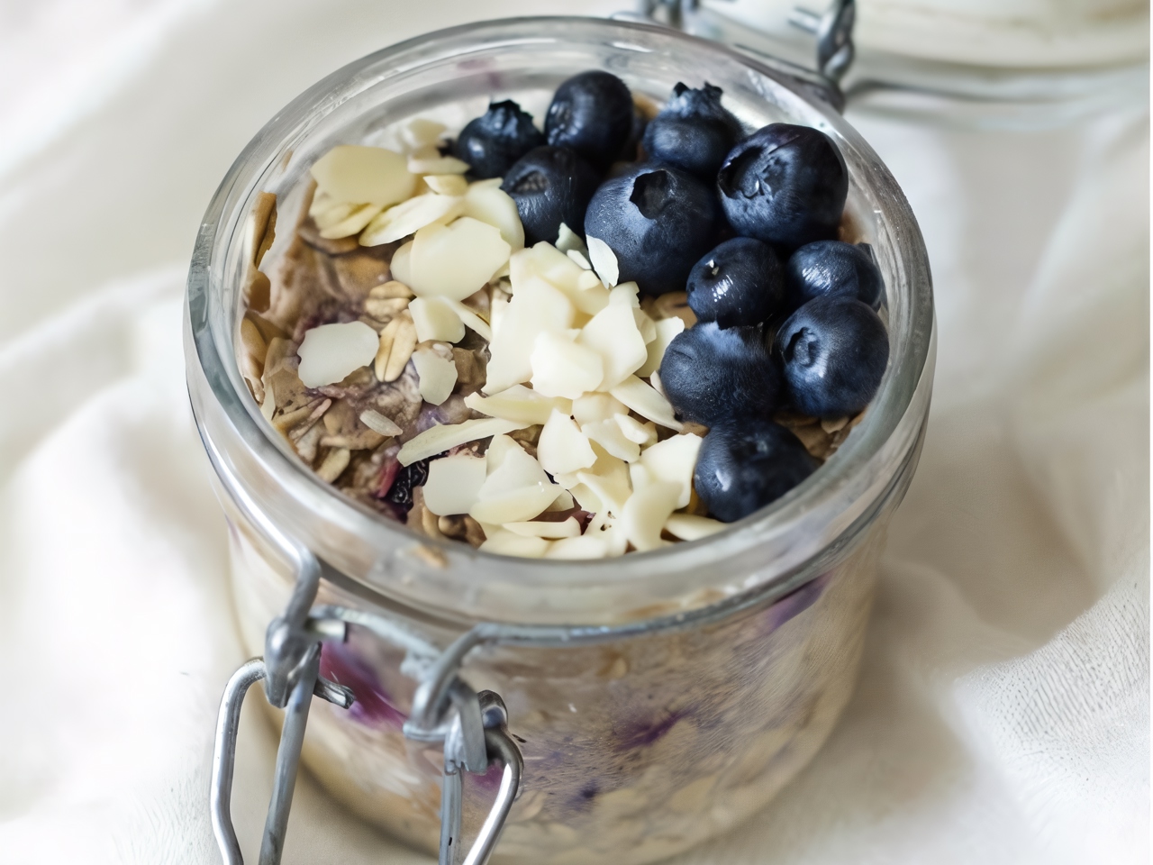 Overnight Oats in a Jar 'Blueberry Muffin'
