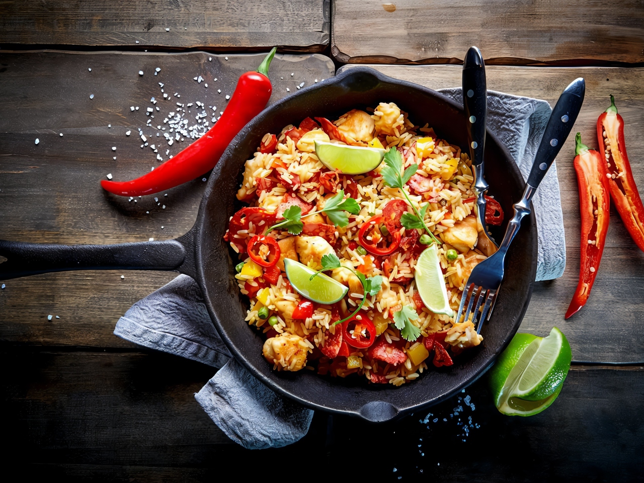 Paella with Chicken and Chorizo