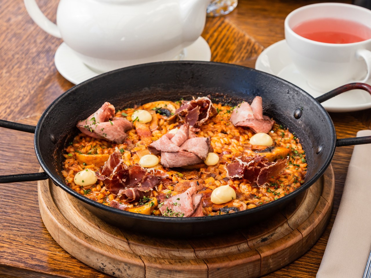 Paella with Ham and Beef
