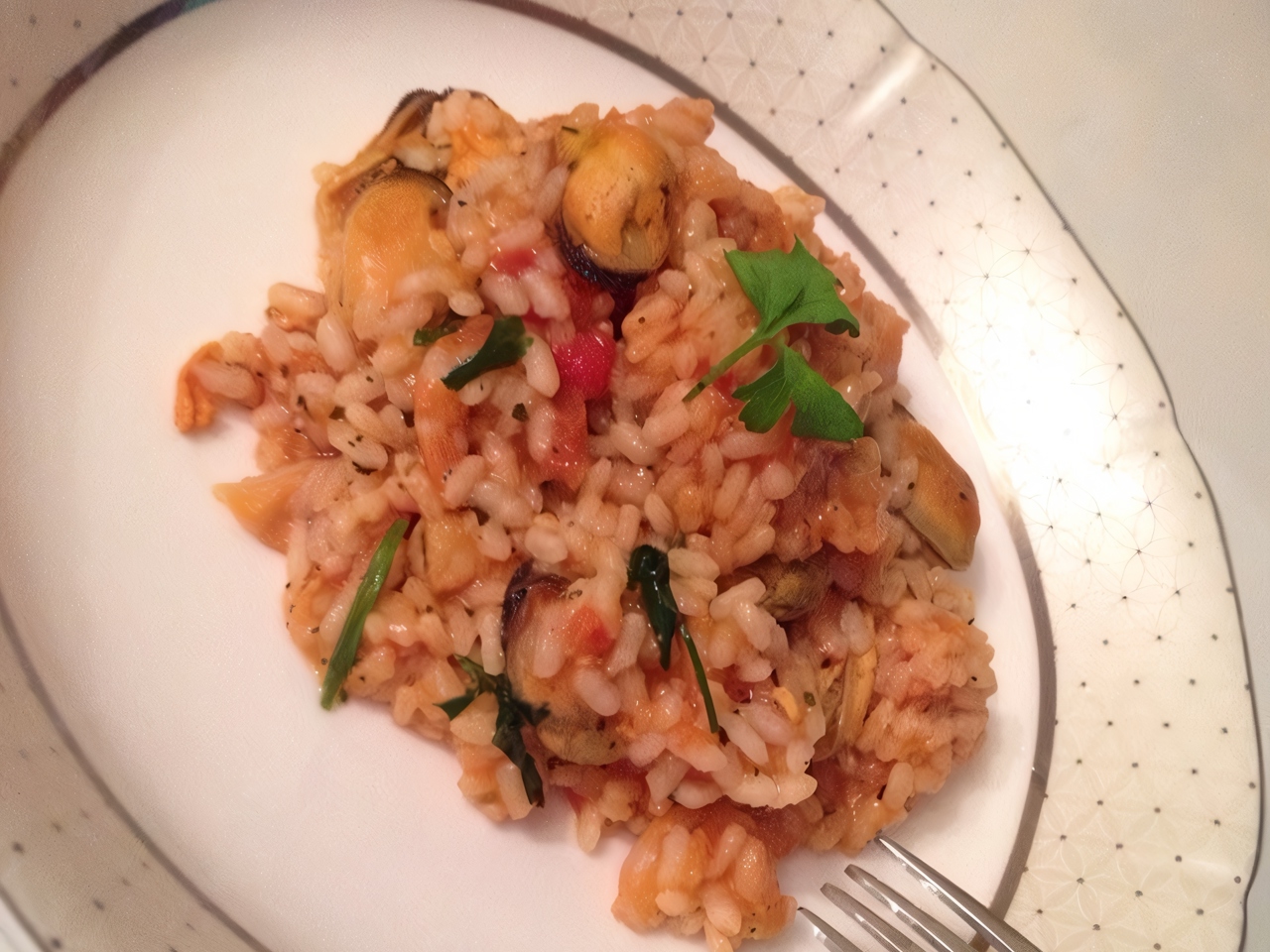 Paella with Mussels and Shrimp