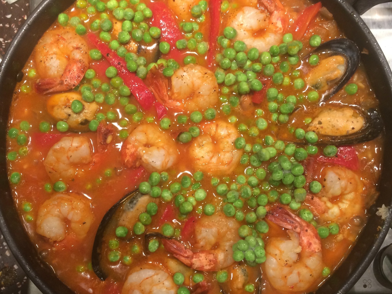 Paella with Duck and Seafood