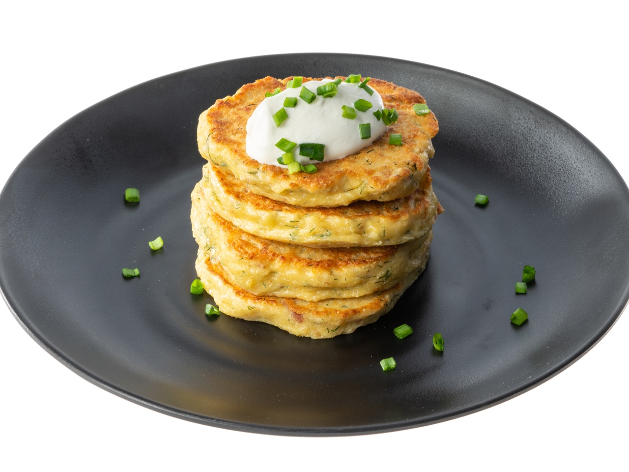 Celery Root Pancakes with Cottage Cheese and Smoked Ham