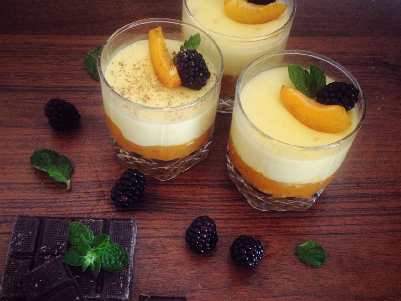 Panna Cotta with Apricots and Honey