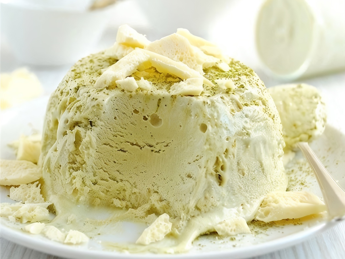 Parfait with White Chocolate and Matcha Tea