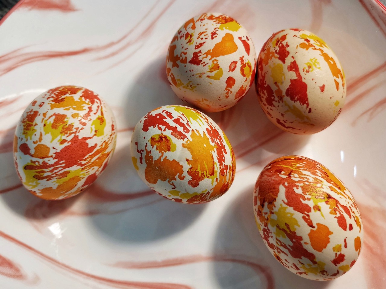 Easter Eggs Dyed with Napkins