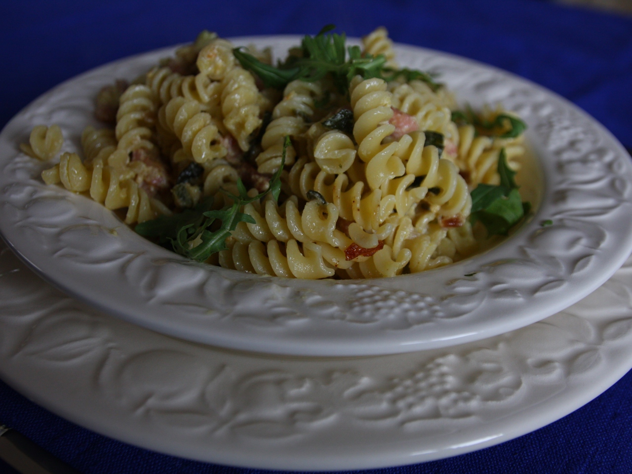 Fusilli Pasta with Zucchini and Bacon