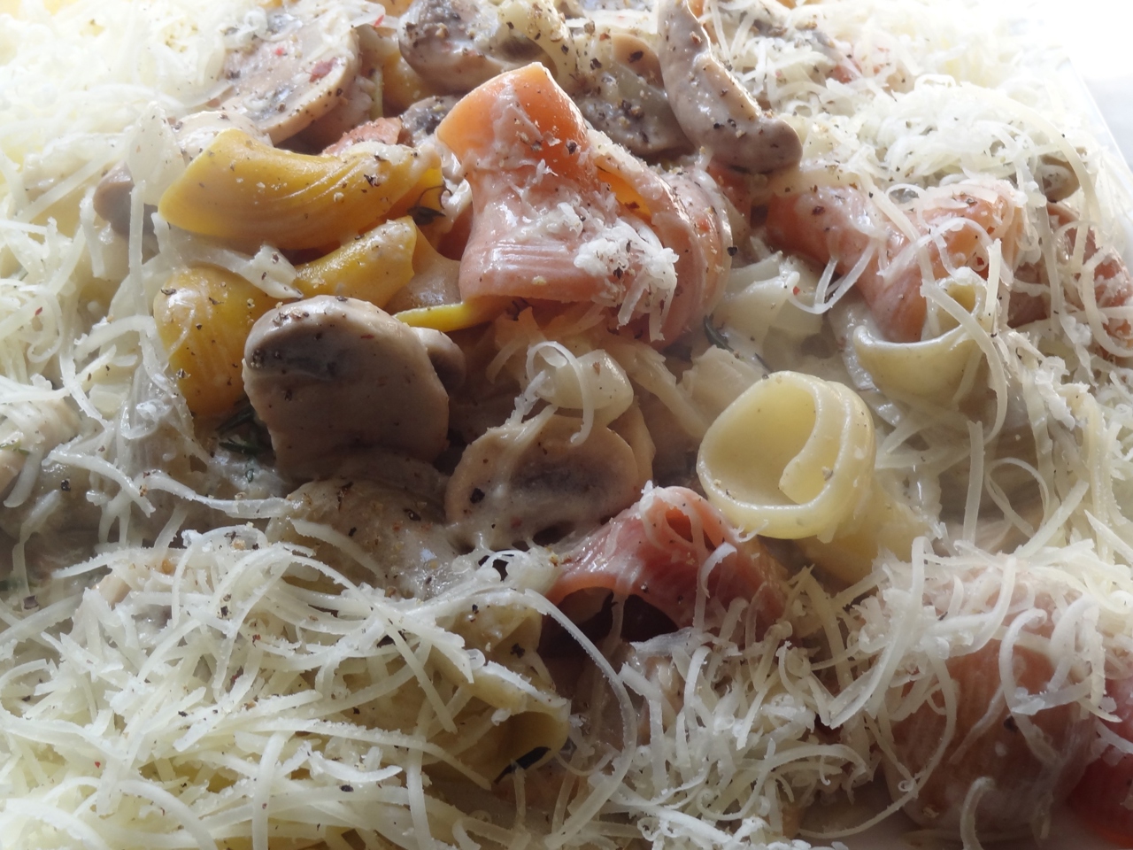 Campanelle Pasta with Mushrooms in Roquefort Sauce