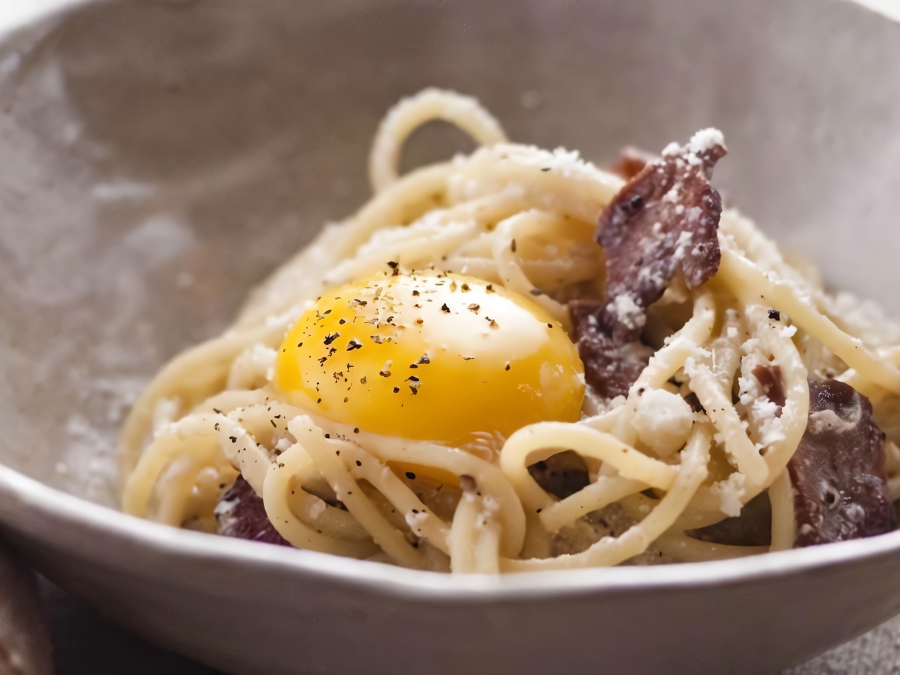 Pasta Carbonara with Guanciale