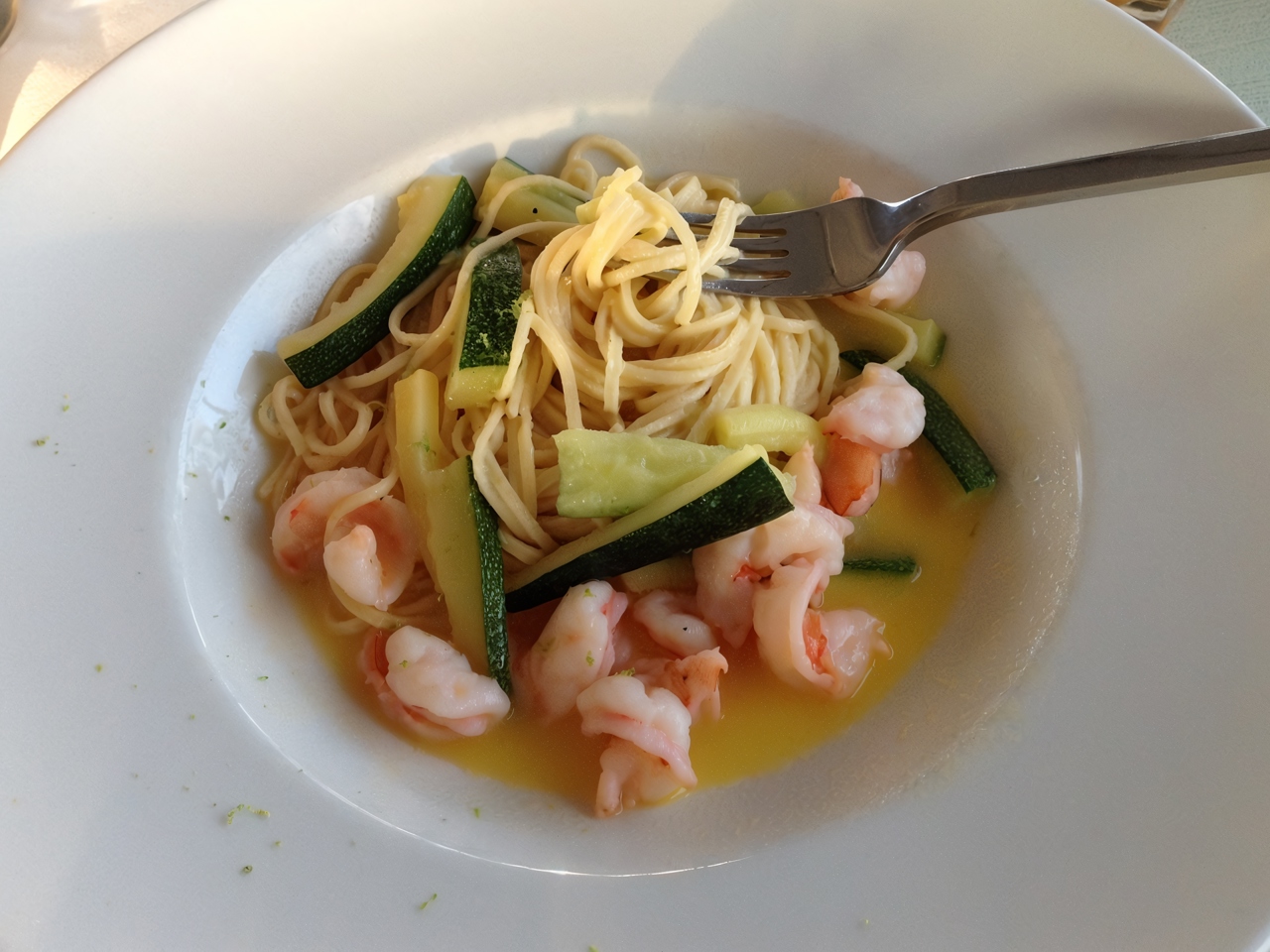 Linguine with Zucchini and Royal Shrimp