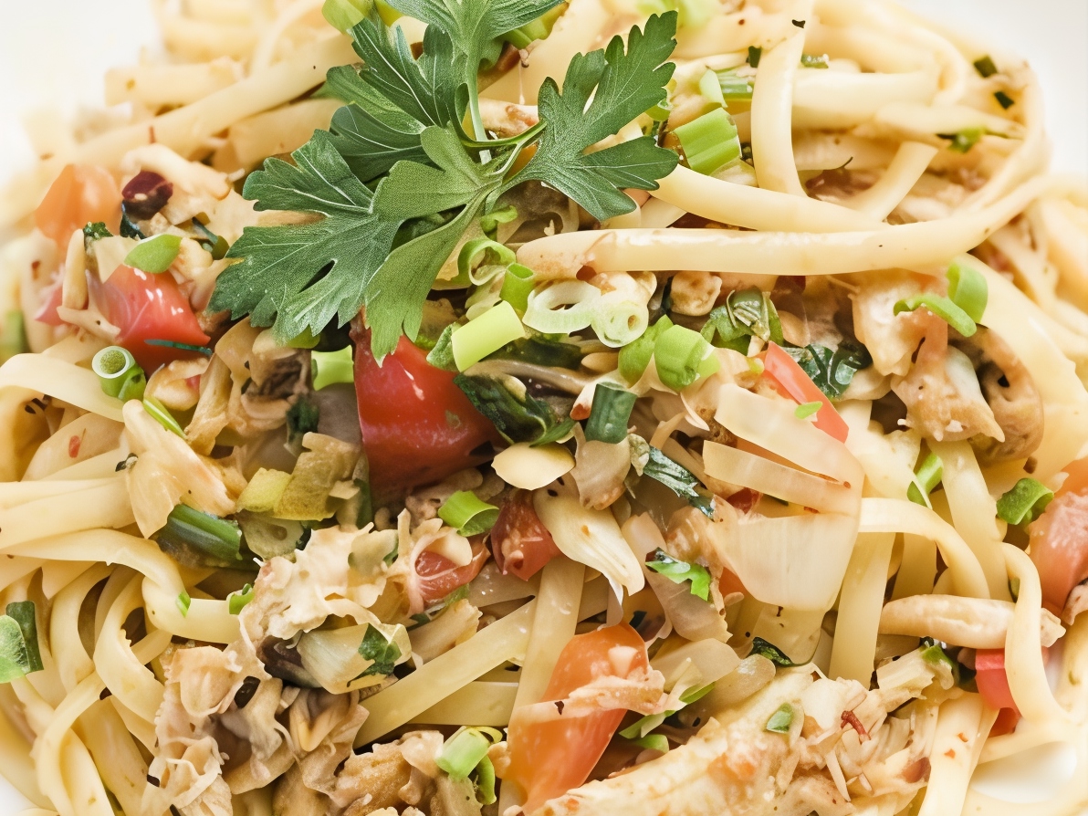 Pasta with Crab Meat and Anchovies