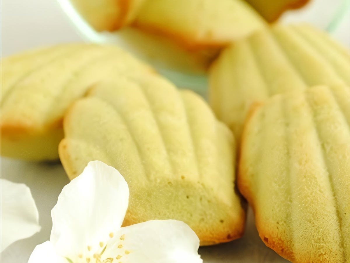 Madeleine Cookies with Matcha Tea