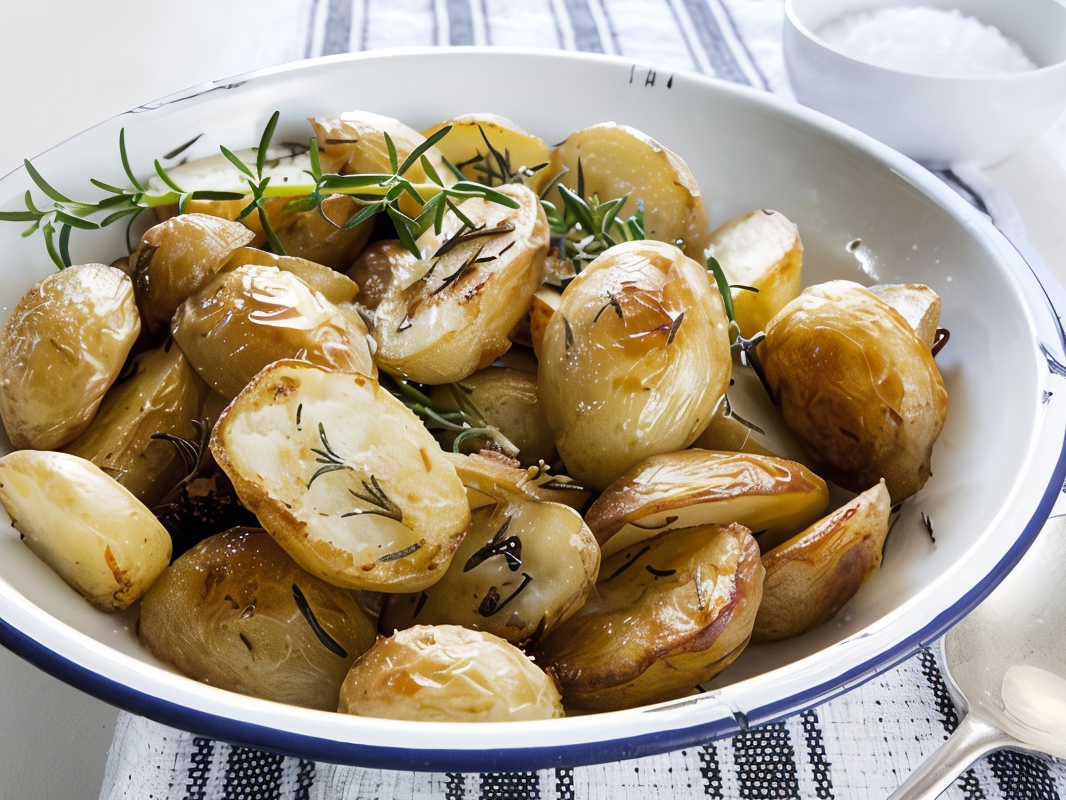 Baked Potato Wedges with Garlic and Rosemary